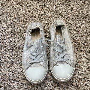 low top silver glitter converse